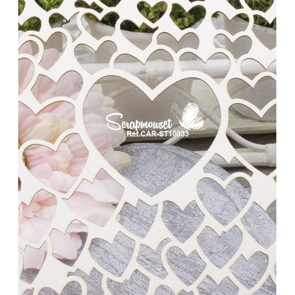 Chipboard "Fond coeurs entremêlés"