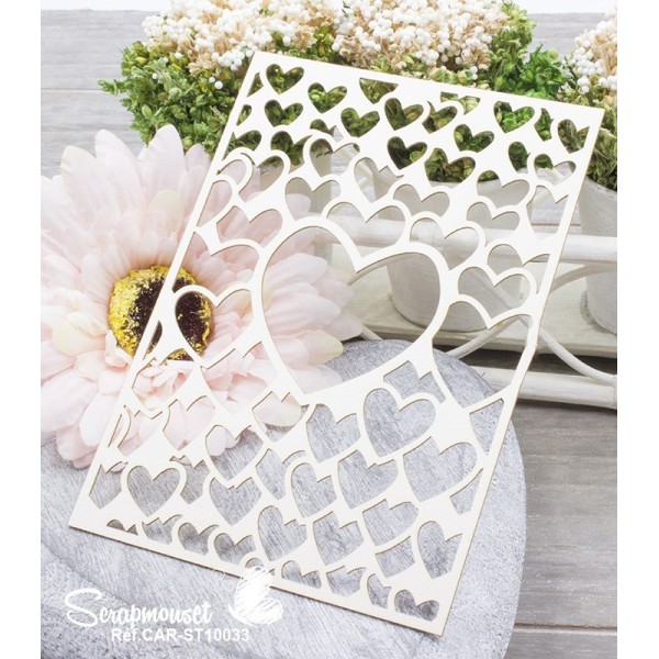 Chipboard "Fond coeurs entremêlés"