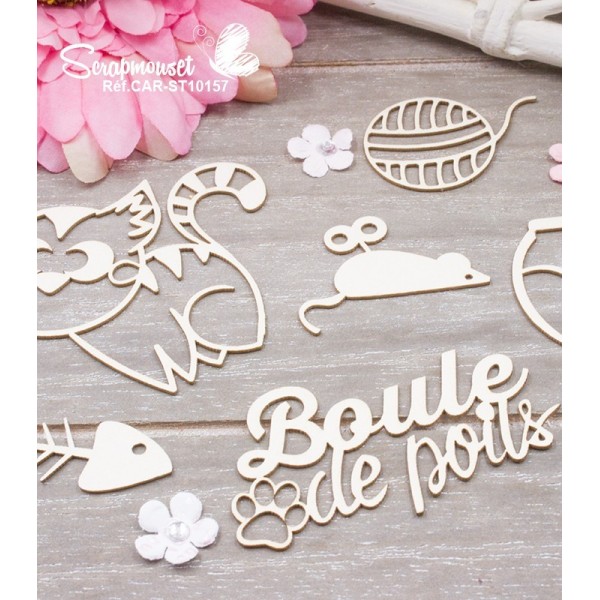 Chipboards "Boule de poils Chat"