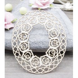 Chipboard "Cadre grillagé avec roses"