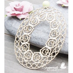 Chipboard "Cadre grillagé avec roses"