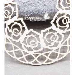 Chipboard "Cadre grillagé avec roses"