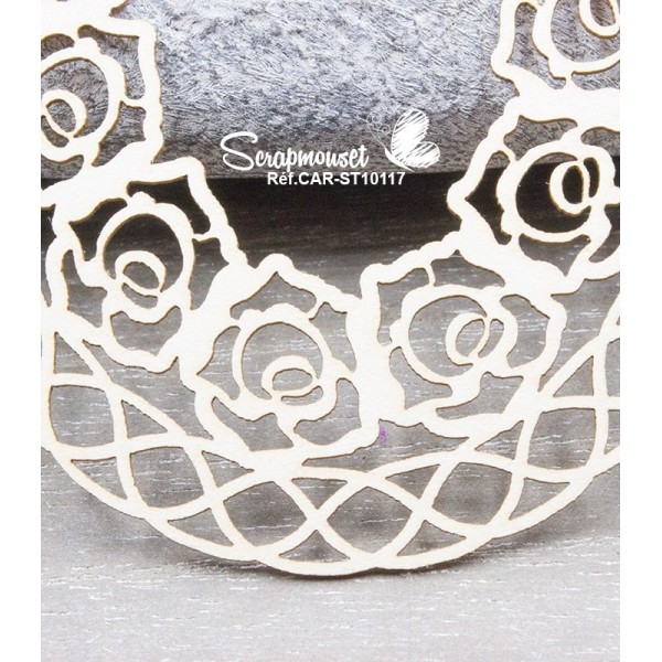 Chipboard "Cadre grillagé avec roses"