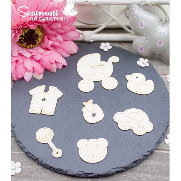 Chipboards "Panoplie bébé garçon"