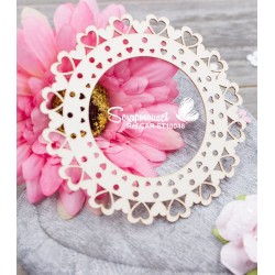 Chipboard "Cadre petits coeurs Lisa"