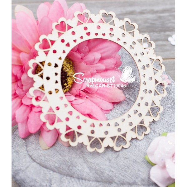 Chipboard "Cadre petits coeurs Lisa"