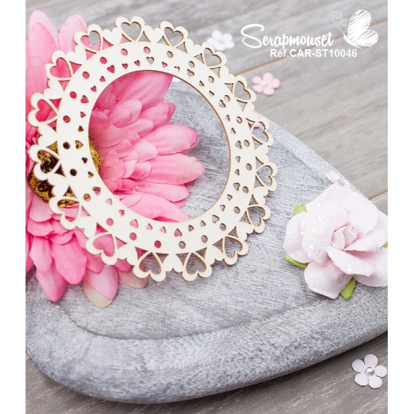 Chipboard "Cadre petits coeurs Lisa"