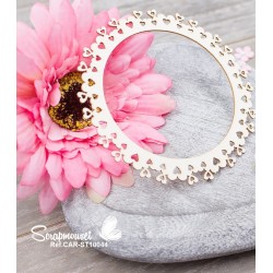 Embellissement "Cadre petits coeurs Emma" Scrapbooking