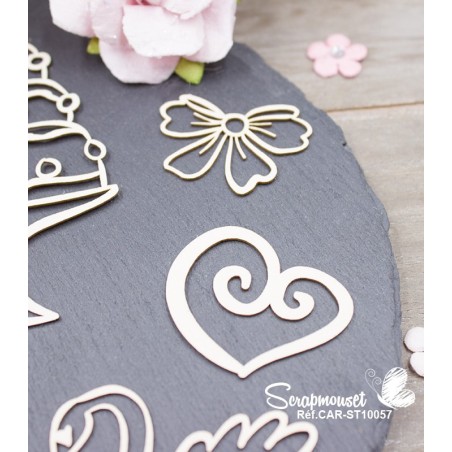 Embellissements mariage pour scrapbooking 
