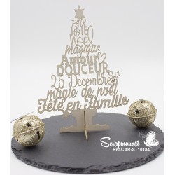 Embellissement en carton bois "Sapin 3D Noël magique" de Scrapmouset