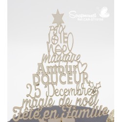 Embellissement en carton bois "Sapin 3D Noël magique" de Scrapmouset