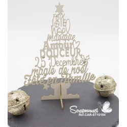 Embellissement en carton bois "Sapin 3D Noël magique" de Scrapmouset