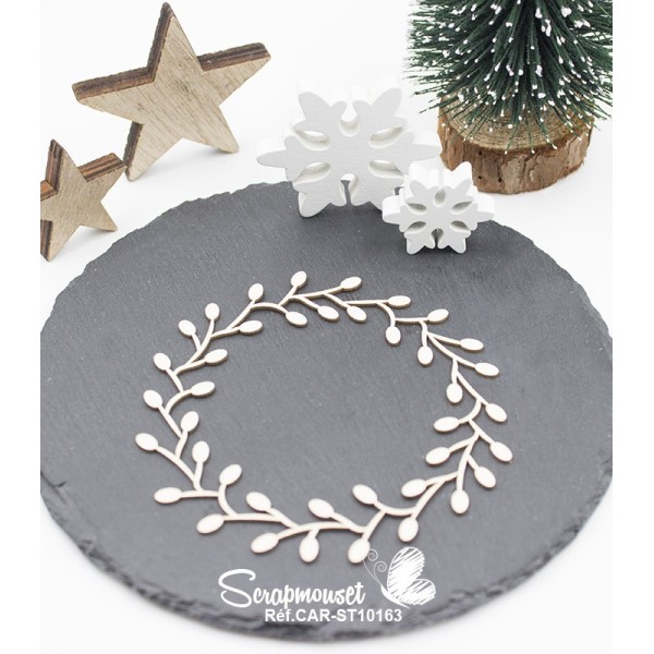 Embellissement en carton bois "Cadre de Noël" de Scrapmouset