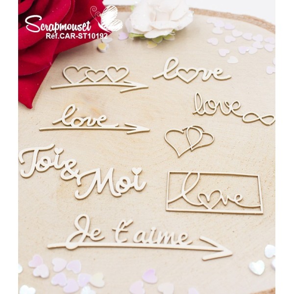 Embellissements Mots Saint Valentin Scrapmouset
