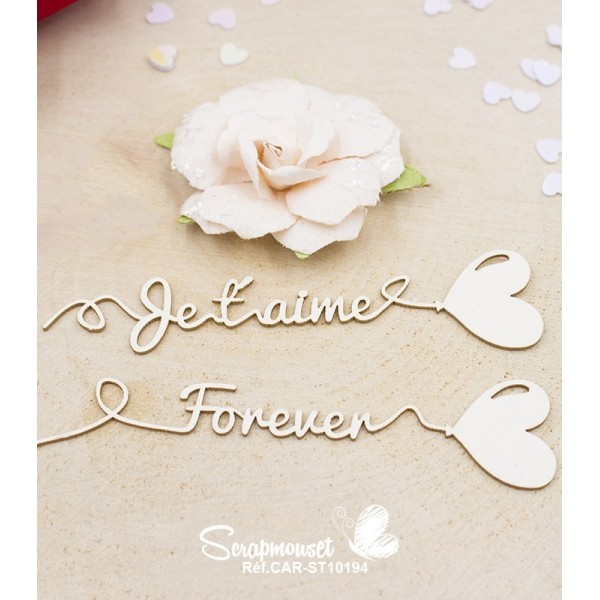 Embellissements petits messages ballon forme coeur Scrapmouset