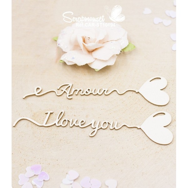 Embellissements petits messages ballon forme coeur Scrapmouset