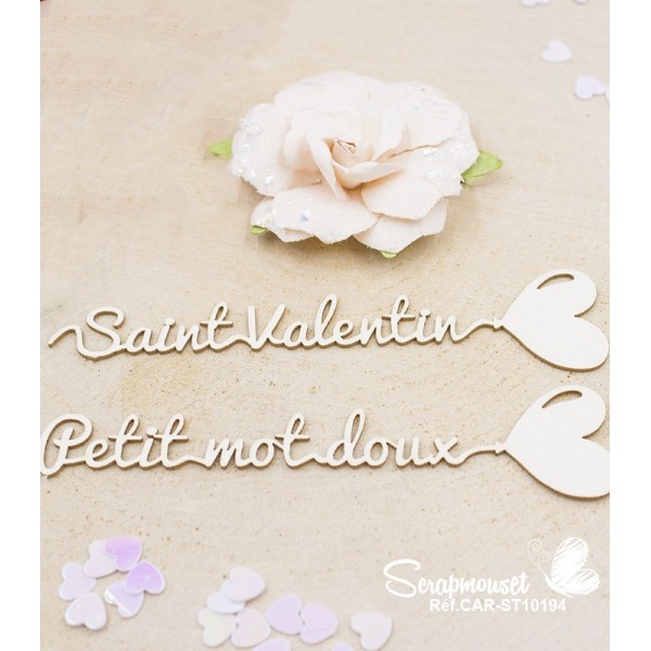 Embellissements petits messages ballon forme coeur Scrapmouset