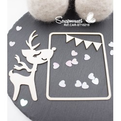 Embellissement scrap cadre enfant petit renne de Scrapmouset