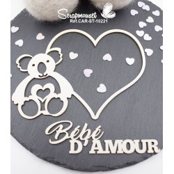 Embellissement scrap cadre enfant Koala bébé d'amour de Scrapmouset