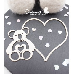 Embellissement scrap cadre coeur koala de Scrapmouset