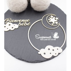 Chipboard Cadre "Bienvenue bébé" en carton bois de Scrapmouset