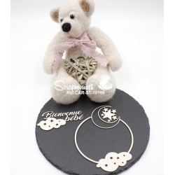 Chipboard Cadre "Bienvenue bébé" en carton bois de Scrapmouset