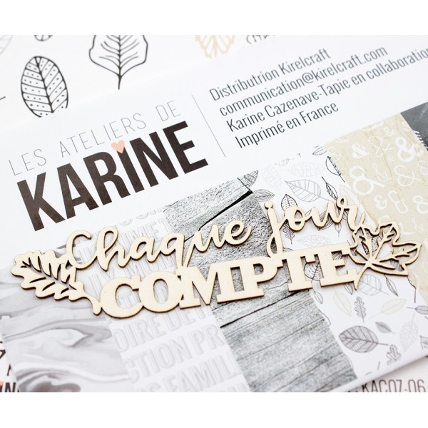 Mots en Carton bois - Chaque jour compte - 10.5 x 3 cm