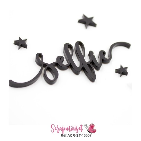 Mot SELFIE en Acrylique - couleur noire