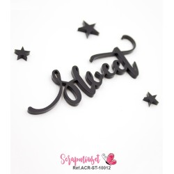 Mot "sweet" en Acrylique - couleur noire