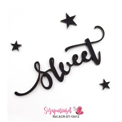 Mot "sweet" en Acrylique - couleur noire