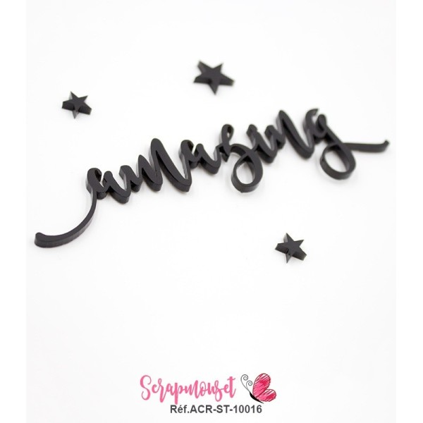 Mot "amazing" en Acrylique - couleur noire