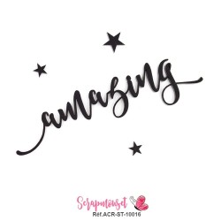 Mot "amazing" en Acrylique - couleur noire