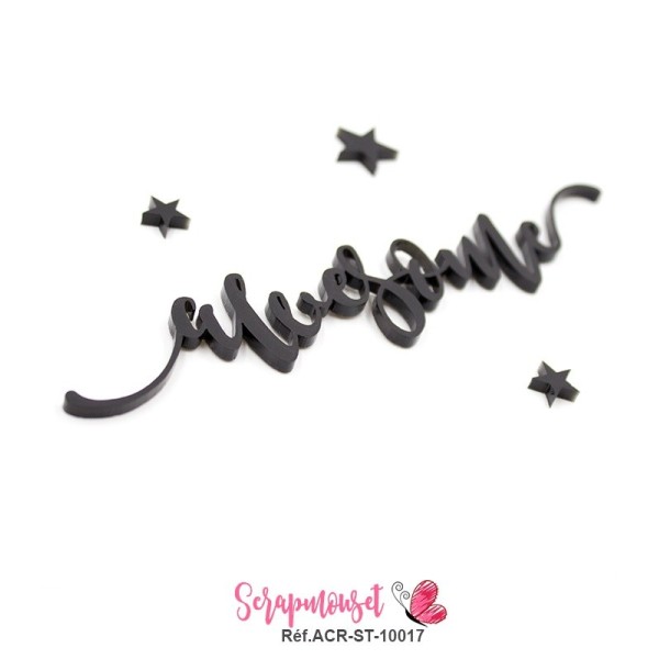 Mot "awesome" en Acrylique - couleur noire