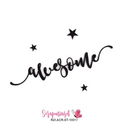 Mot "awesome" en Acrylique - couleur noire