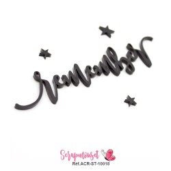 Mot "remember" en Acrylique - couleur noire