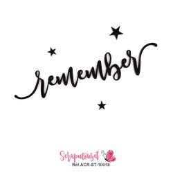 Mot "remember" en Acrylique - couleur noire
