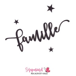 Mot "famille" en Acrylique - couleur noire