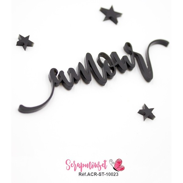 Mot "amour" en Acrylique - couleur noire