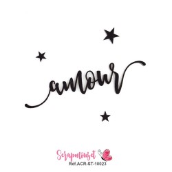 Mot "amour" en Acrylique - couleur noire