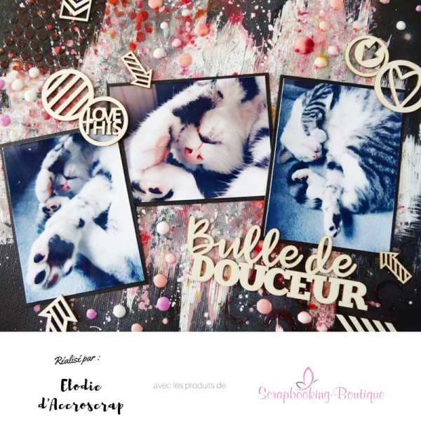 Mots en Carton bois - Bulle de douceur - 9.6 x 3.5 cm