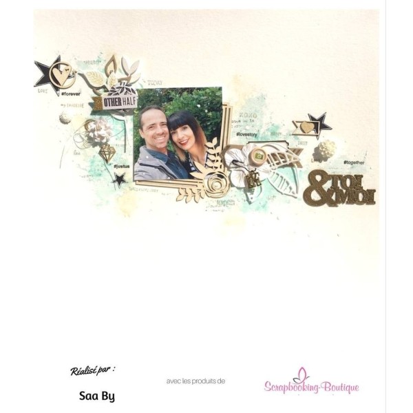 Mots en Carton bois - Toi et Moi 5,8 x 3,1 cm