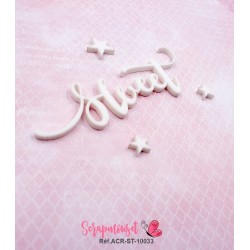 Mot "sweet" en Acrylique Blanc 8,6 x 3,6 cm - Scrapmouset