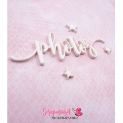Mot "photos" en Acrylique Blanc 10,4 x 3,6 cm - Scrapmouset