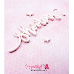 Mot "shooting" en Acrylique Blanc 13,2 x 3,8 cm - Scrapmouset