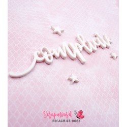 Mot "complicité" en Acrylique Blanc 12,3 x 3,4 cm - Scrapmouset