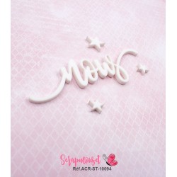 Mot "nous" en Acrylique Blanc 9 x 2,7 cm - Scrapmouset