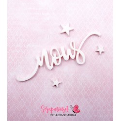 Mot "nous" en Acrylique Blanc 9 x 2,7 cm - Scrapmouset