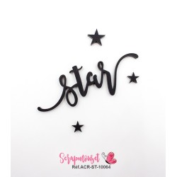 Mot "star" en Acrylique Noir 8,6 x 3 cm - Scrapmouset