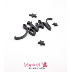 Mot "star" en Acrylique Noir 8,6 x 3 cm - Scrapmouset