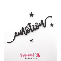 Mot "emotion" en Acrylique Noir 12,3 x 2,8 cm - Scrapmouset